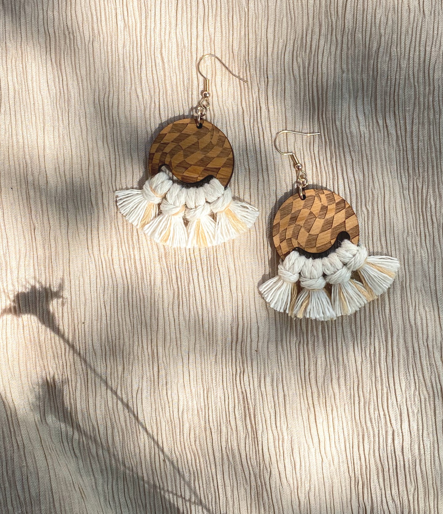 NEW* Checkered Disco Macrame Earrings