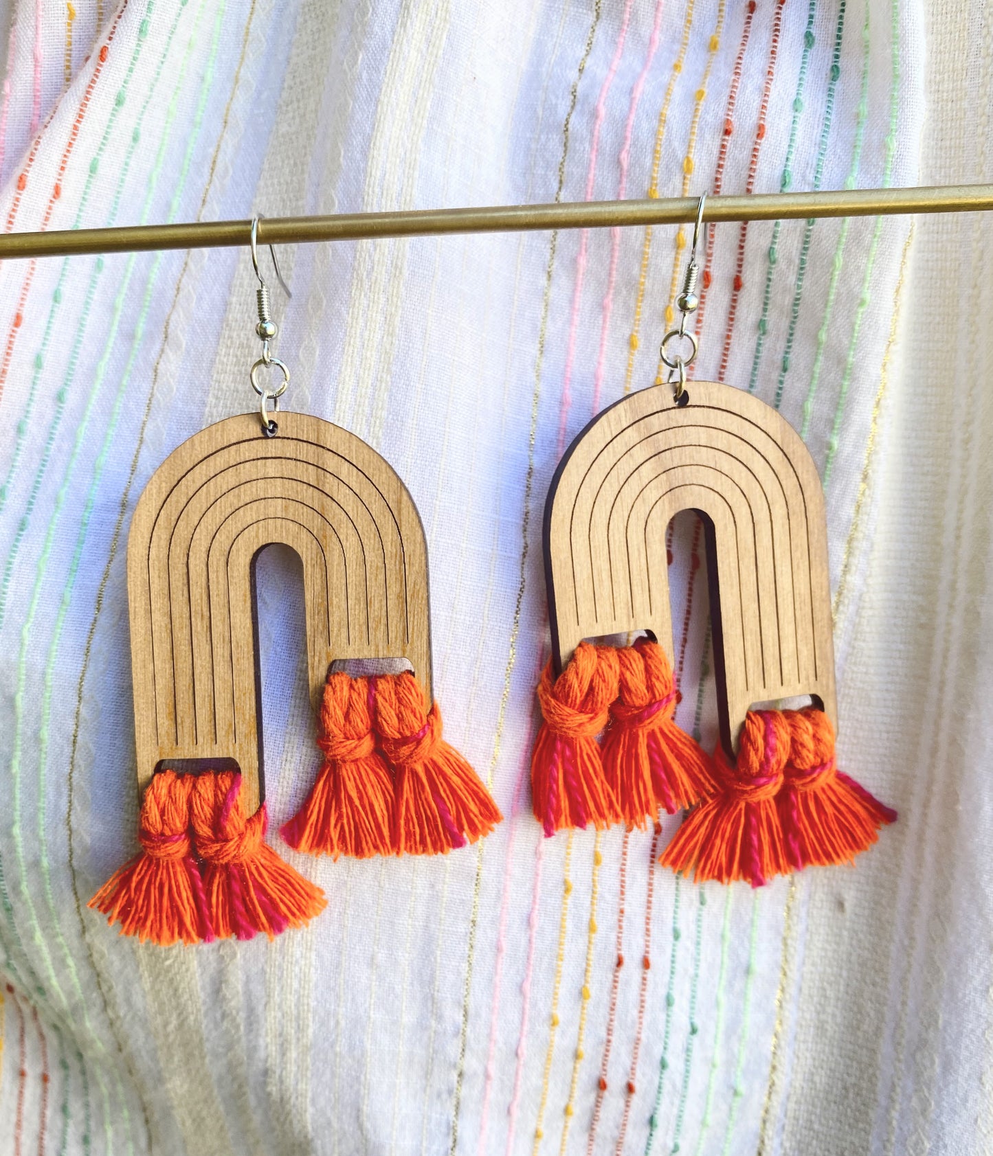 NEW* Double Rainbow Macrame Earrings