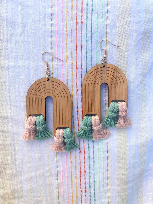 NEW* Double Rainbow Macrame Earrings