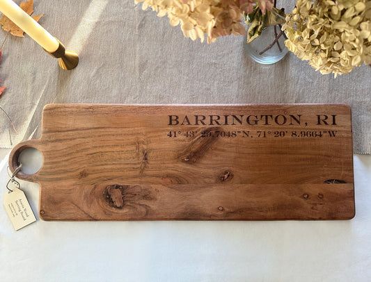 Large Acacia Serving Board - town coordinates
