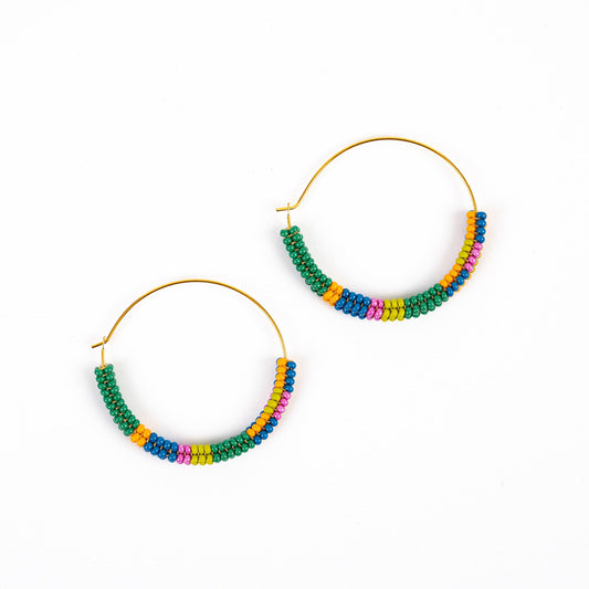 Color Block Hoops Earrings